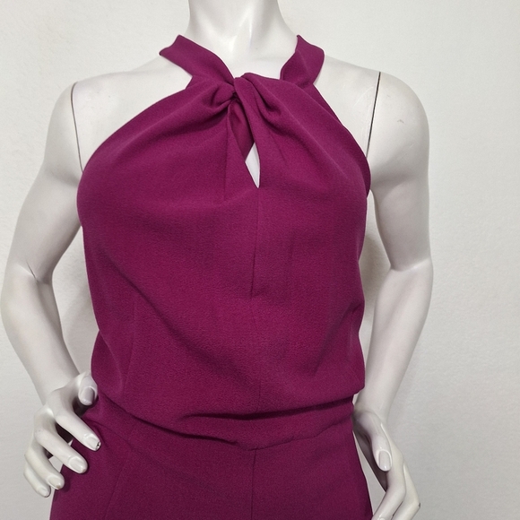 Julia Jordan NEW Orchid Coquette Romantic Halter Wide Leg Jumpsuit Plus Size 16 - Picture 3 of 11